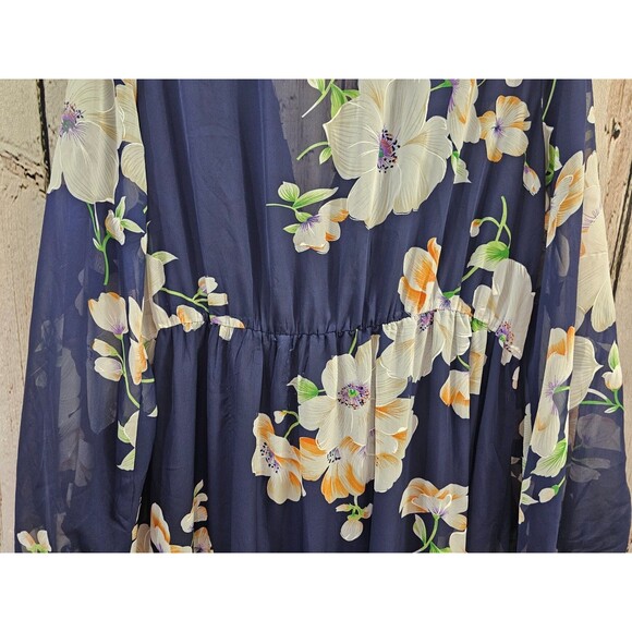 Fashion Nova 1X Plus Fairy Hi-Lo Chiffon Wrap Maxi Dress Flowy Euc feminine sexy - Picture 10 of 15